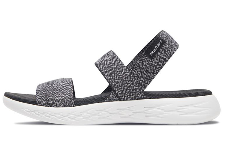(Women) Skechers On-The-Go 600 'Comfort Lightweight Sport Sandal - Black White' 15310-BKW