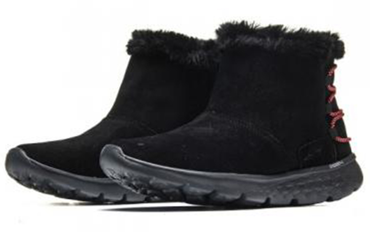 Lookbook Skechers On-The-Go 休閒保暖雪地靴 女款 黑粉色