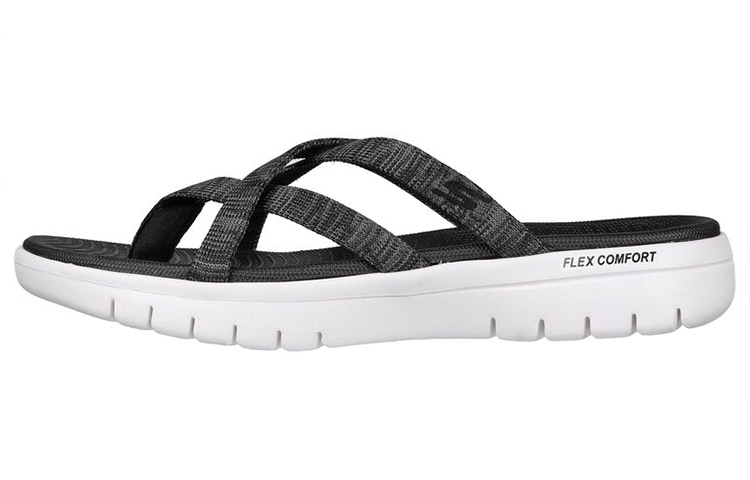 (Women) Skechers On-The-Go 'Comfort Shock-absorbing Black Thong Sandal' 140285-BKGY