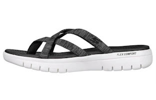 (Women) Skechers On-The-Go 'Comfort Shock-absorbing Black Thong Sandal' 140285-BKGY (Women) Skechers On-The-Go 'Comfort Shock-absorbing Black Thong Sandal' 140285-BKGY