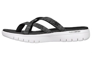 (Women) Skechers On-The-Go 'Comfort Shock-absorbing Black Thong Sandal' 140285-BKGY (Women) Skechers On-The-Go 'Comfort Shock-absorbing Black Thong Sandal' 140285-BKGY