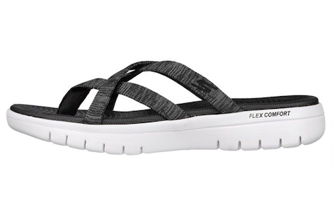 (W) (レディース) スケッチャーズ オン・ザ・ゴー 衝撃吸収ブラックトングサンダル 140285-BKGY 140285-BKGY Buy (W) (レディース) スケッチャーズ オン・ザ・ゴー 衝撃吸収ブラックトングサンダル 140285-BKGY 140285-BKGY