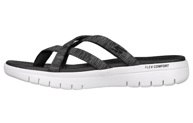 (Women) Skechers On-The-Go 'Comfort Shock-absorbing Black Thong Sandal' 140285-BKGY Buy (Women) Skechers On-The-Go 'Comfort Shock-absorbing Black Thong Sandal' 140285-BKGY