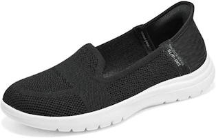 Lookbook (W) Skechers On-The-Go Flex-Serene Slip-Ins 'Hitam Putih' 136541-BKW
