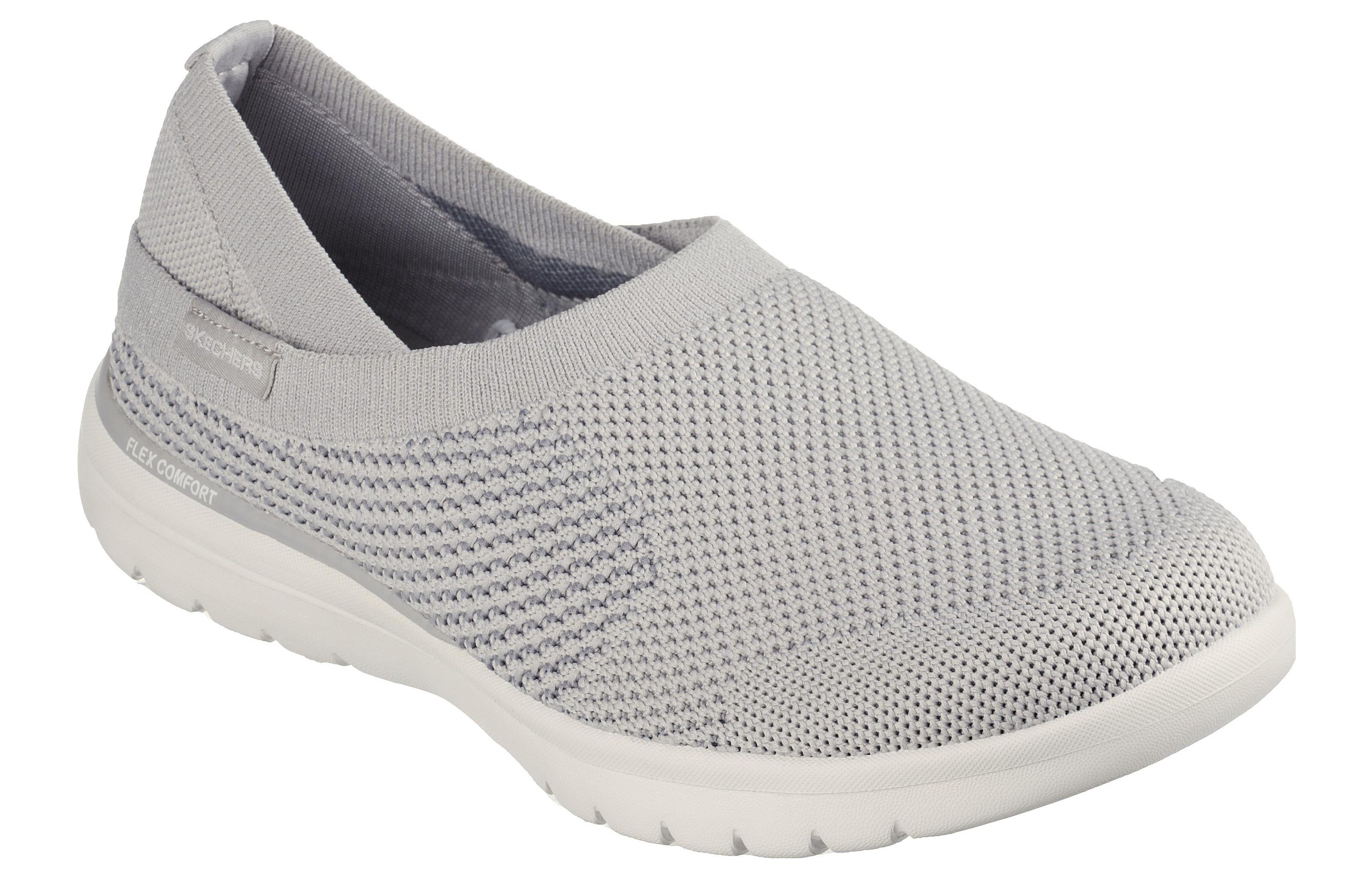 Lookbook (W) Skechers On-the-go Flex '解决方案灰色' 便鞋 136500-GRY