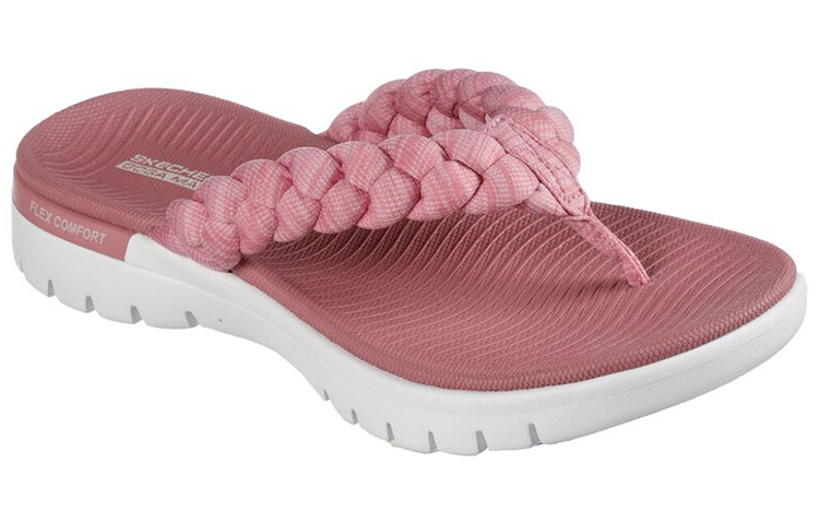 Lookbook (Women) Skechers On-The-Go Flip-Flops 'White Pink' 140283-PNK