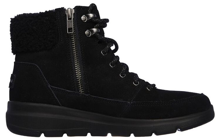 Order (Women) Skechers On-the-go Glacial Ultra-Woodlands 'Black Mid-Top Snow Boot' 16677-BBK