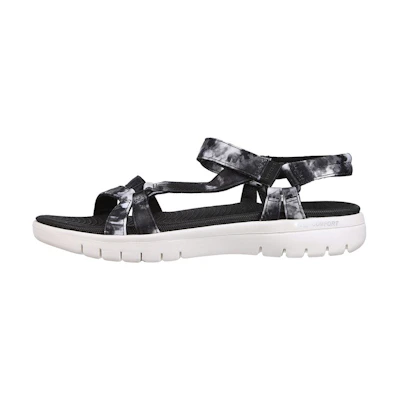 (W) Skechers On-The-Go Sandal 'Black and White'