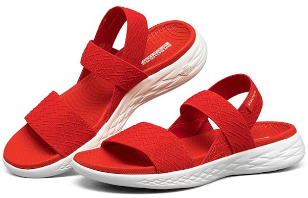 (W) Skechers On The Go 600 Wanita Pria Sepatu Sandal 140026-RED Lookbook (W) Skechers On The Go 600 Wanita Pria Sepatu Sandal 140026-RED