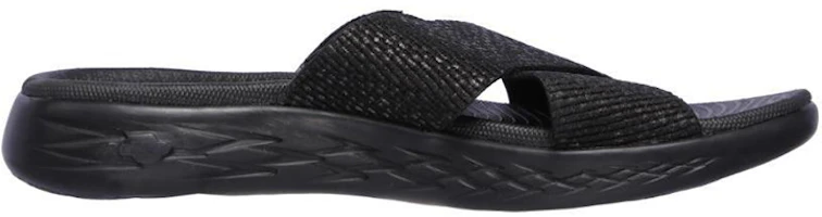 Order Skechers On The Go 600-Glistening 休閒拖鞋 女款 全黑色