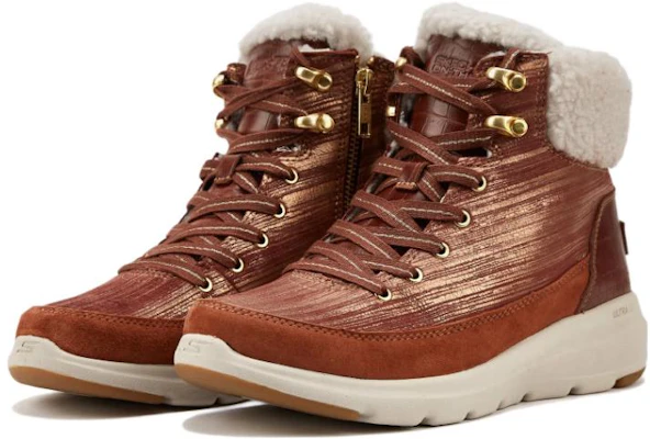 Skechers ON THE GO On-the-go Glacial Ultra 時尚休閒 短靴 女款 棕色 Lookbook Skechers ON THE GO On-the-go Glacial Ultra 時尚休閒 短靴 女款 棕色