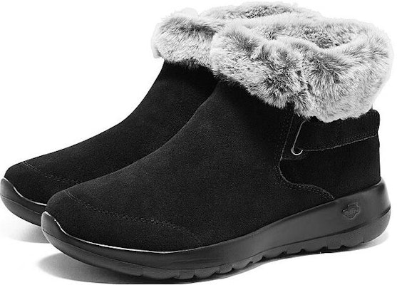 Skechers ON THE GO 一腳蹬 柔軟舒適保暖防滑 短筒 雪地靴 女款 黑灰 Order Skechers ON THE GO 一腳蹬 柔軟舒適保暖防滑 短筒 雪地靴 女款 黑灰