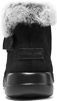 Skechers ON THE GO 一腳蹬 柔軟舒適保暖防滑 短筒 雪地靴 女款 黑灰 Shop Skechers ON THE GO 一腳蹬 柔軟舒適保暖防滑 短筒 雪地靴 女款 黑灰