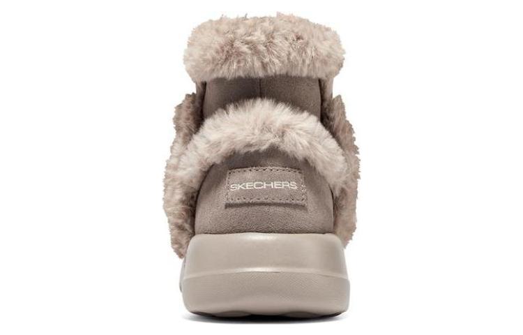 Lookbook Skechers ON THE GO Joy 加絨保暖 短筒 雪地靴 女款 深灰褐色