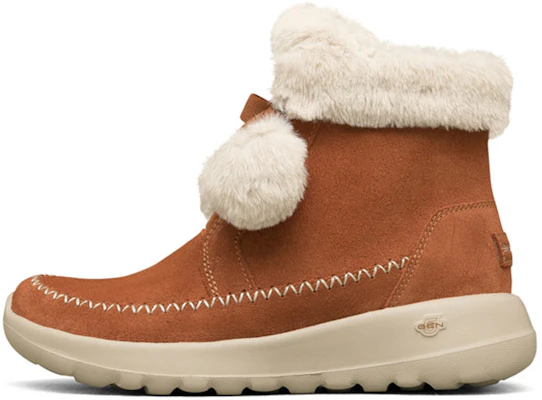 (W) Skechers On-The-Go Joy Pompom Snow Boots 'Coklat Putih' 144004-RUST Buy (W) Skechers On-The-Go Joy Pompom Snow Boots 'Coklat Putih' 144004-RUST