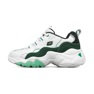 (W) Skechers One Punch D lites 3.0 Low-Running Shoes /Green 'White'