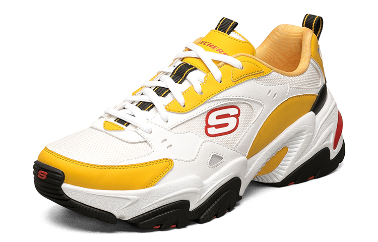 Lookbook One Punch Man x Skechers Stamina V2 一拳超人聯名 埼玉 低筒老爹鞋 女款 白黑黃