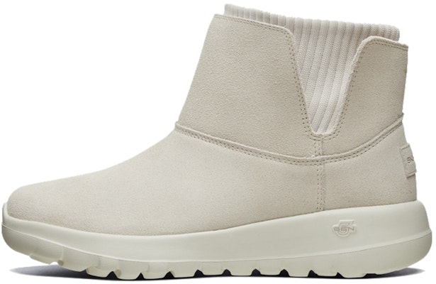 (Women) Skechers One The Go Socks Stitching Short Boots 'Grey' 16605-NAT Buy (Women) Skechers One The Go Socks Stitching Short Boots 'Grey' 16605-NAT
