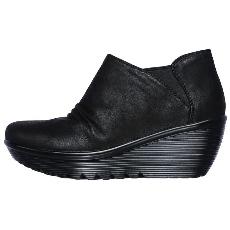 (Women) Skechers Parallel - Curtail 'Black Wedge Ankle Boot' 44749-BLK