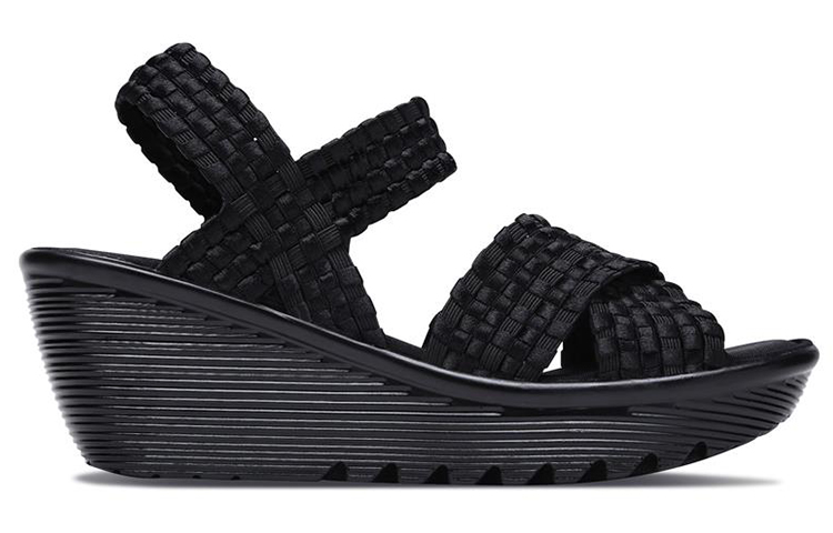 Order Skechers Parallel 時尚休閒坡跟涼鞋 女款 全黑色