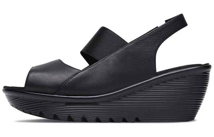 (Women) Skechers Parallel 'Black Wedge Sandal' 48863-BLK