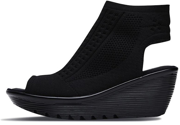 (Women) Skechers Parallel 'Fashion Casual Wedge Sandal Black' 49829-BLK Buy (Women) Skechers Parallel 'Fashion Casual Wedge Sandal Black' 49829-BLK