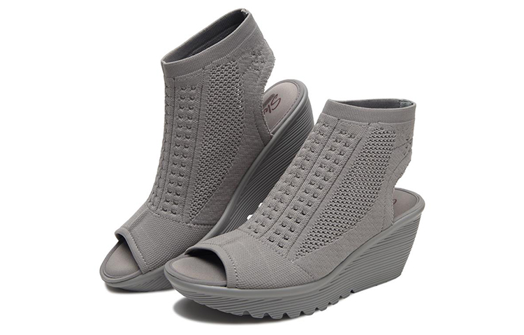 Lookbook (Women) Skechers Parallel 'Fashion Casual Wedge Sandal Grey' 49829-GRY