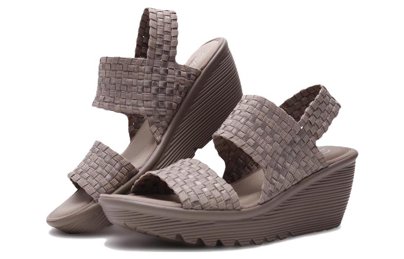 Lookbook (Women) Skechers Parallel 'Fashion Wedge Sport Sandal - Grey Brown' 38659-TPE