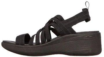 (Women) Skechers Pier-Lite 'Casual Wedge Sandal Black' 163271-BBK (Women) Skechers Pier-Lite 'Casual Wedge Sandal Black' 163271-BBK