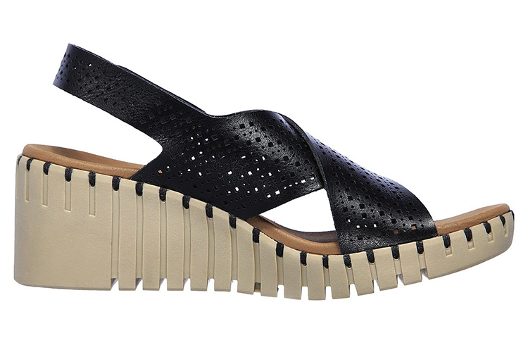 Order Skechers Pier Ave-Beach Chick 坡跟涼鞋 女款 黑色