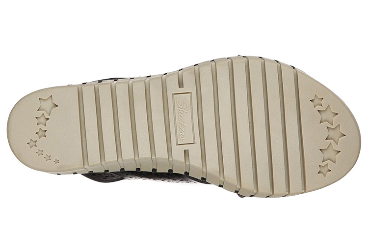 Shop Skechers Pier Ave-Beach Chick 坡跟涼鞋 女款 黑色