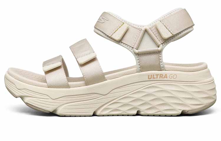 (W) Skechers Platform Peep-Toe Sandal 'Natural'