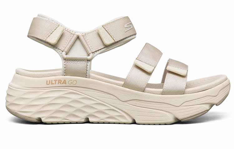 (W) Skechers Platform Peep-Toe Sandal 'Natural' 圖 2