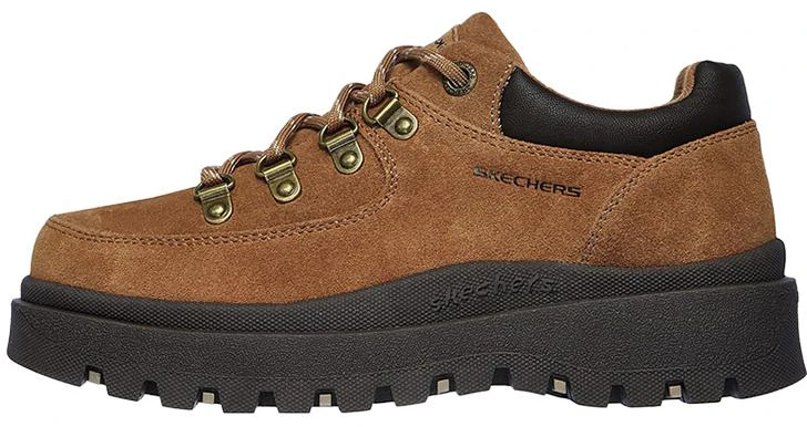 women-skechers-platform-sneaker-brown-lace-up-48582-tan