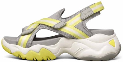 (Women) Skechers Platform Velcro Sandals 'Grey Yellow' 57357-GYYL (Women) Skechers Platform Velcro Sandals 'Grey Yellow' 57357-GYYL