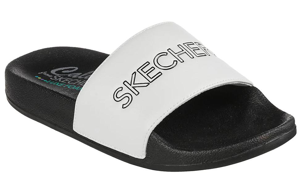 Lookbook Skechers Pop Ups 運動休閒拖鞋 女款 白