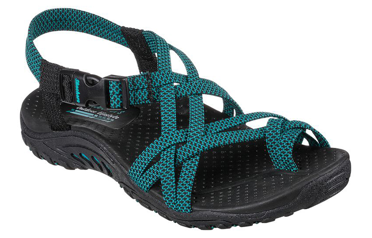 Lookbook (Women) Skechers Reggae-Irie Mon 'Teal Black' 163013-BKTL