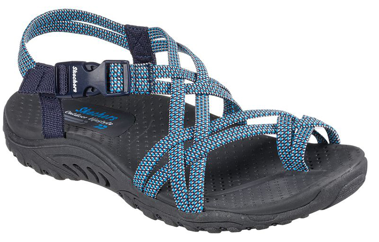 Lookbook (Women) Skechers Reggae-Irie Mon Sandal 'Blue White' 163013-BLNV