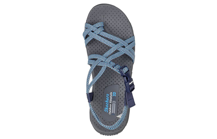 Shop (Women) Skechers Reggae-Irie Mon Sandal 'Blue White' 163013-BLNV