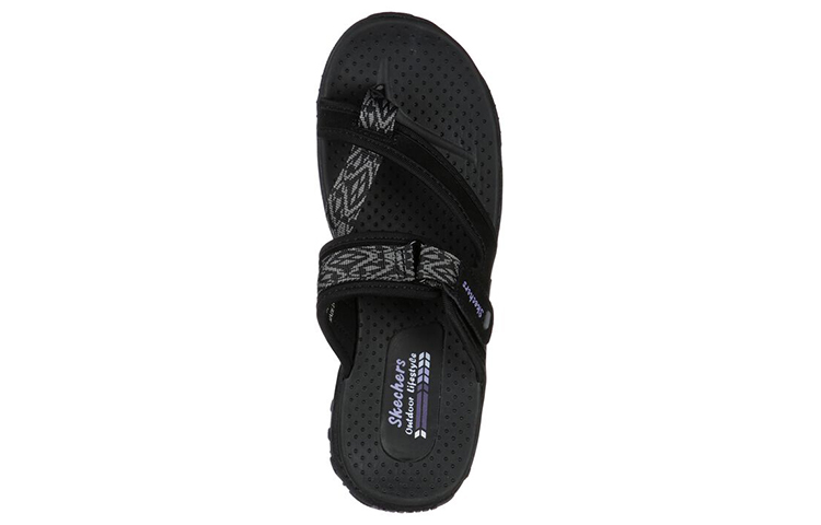 Shop Skechers Reggae-Nature 舒適耐磨運動拖鞋 女款 黑