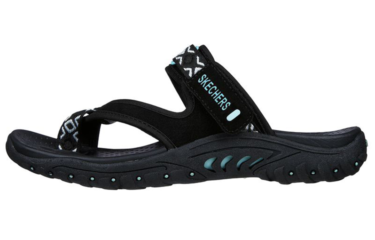 (Women) Skechers Reggae-Perfect Black 'Comfort Durable Sport Slide' 40798-BLK
