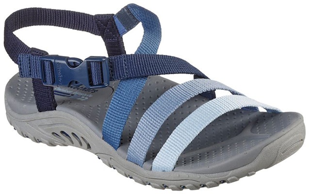 (Women) Skechers Reggae 'Comfort Durable Sport Sandal Blue' 163300-NVY Lookbook (Women) Skechers Reggae 'Comfort Durable Sport Sandal Blue' 163300-NVY