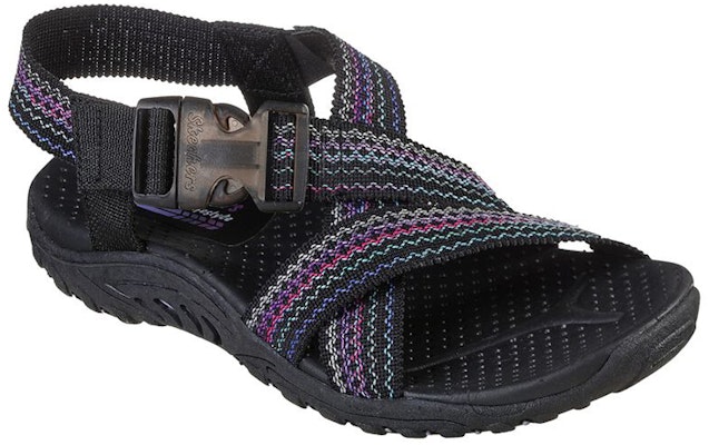(W) レディース Skechers Reggae「快適なブラックスポーツサンダル」163302-BKMT 163302-BKMT Lookbook (W) レディース Skechers Reggae「快適なブラックスポーツサンダル」163302-BKMT 163302-BKMT