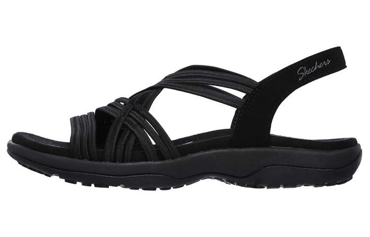(Women) Skechers Reggae Slim Sandal 'Black' 163023-BLK