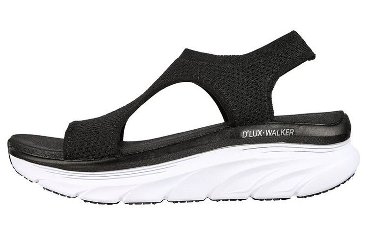 (Women) Skechers Relaxed-Fit-Dlux-Walker 'Black and White' 119235-BLK
