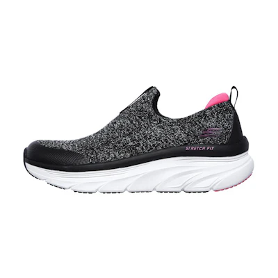 (W) Skechers Relaxed Fit: D'lux Walker-Quick Upgrade 'Black Grey'