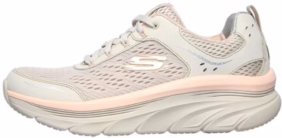 (Women) Skechers Relaxed Fit D'lux Walker Low Top Cream 149023-NTPK (Women) Skechers Relaxed Fit D'lux Walker Low Top Cream 149023-NTPK
