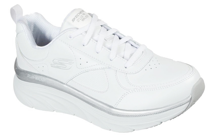 Lookbook (W) Skechers Relaxed Fit D'lux Walker 'Blanco Plata' 149312-WSL