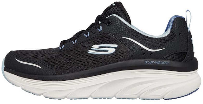 (Women) Skechers Relaxed Fit DLux Walker 'Black Blue' 149023-BKLB Buy (Women) Skechers Relaxed Fit DLux Walker 'Black Blue' 149023-BKLB