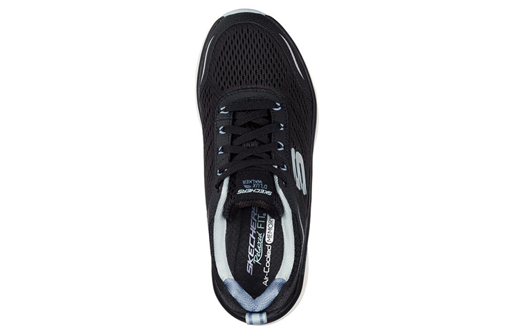 Lookbook (W) Skechers Relaxed Fit DLux Walker 'Hitam Biru' 149023-BKLB